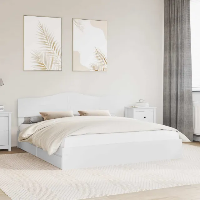 vidaXL Opslag bed met lade met opslag Wit 180 x 200 cm Bewerkt hout