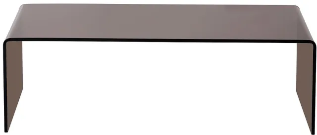 Vente-unique Salontafel van gebogen gehard glas - Bruin - ALONZO