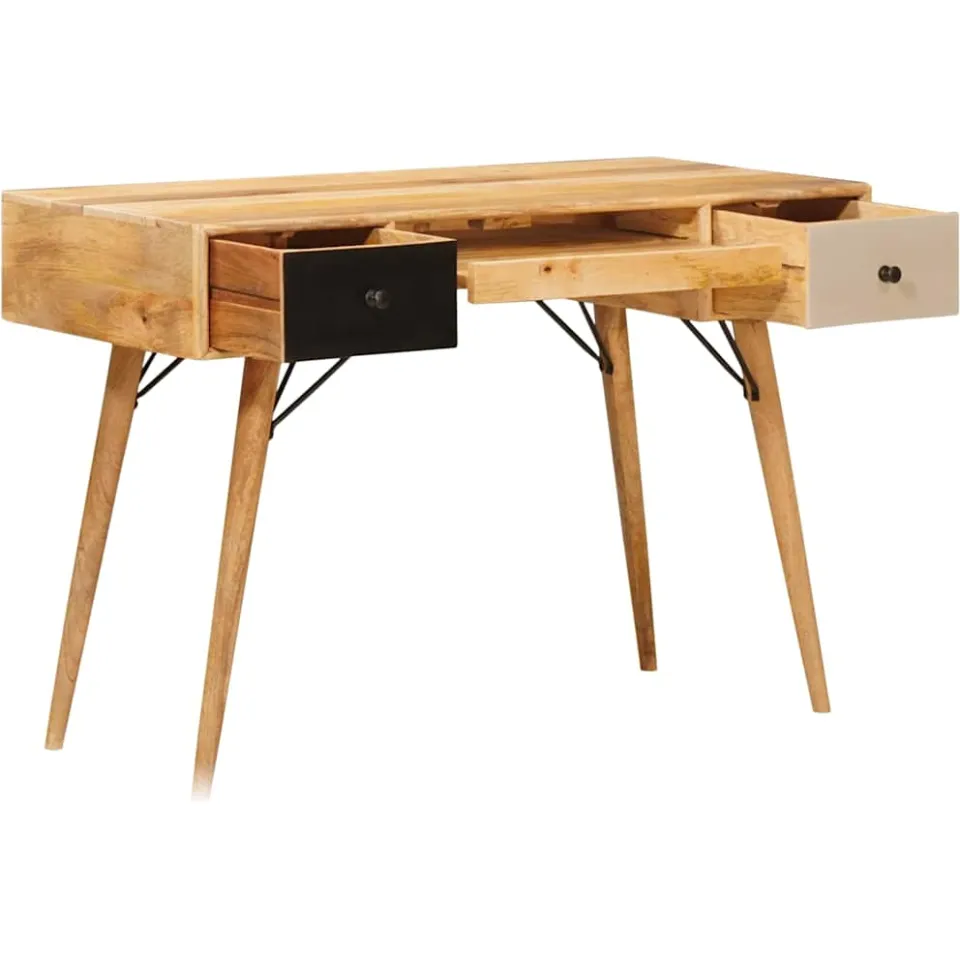 vidaXL Schrijfbureau Bruin 110 x 55 x 76 cm Massief Mango Hout