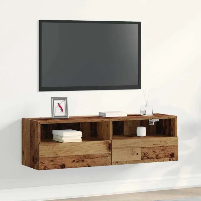 vidaXL TV Wandkast 100 x 30 x 30 cm Oud hout Bewerkt hout Bruin