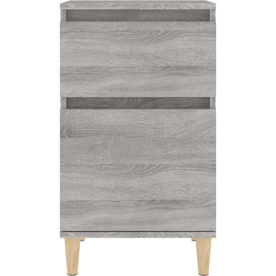 vidaXL Nachtkastjes 2 st 40x35x70 cm bewerkt hout grijs sonoma eiken, foto 4