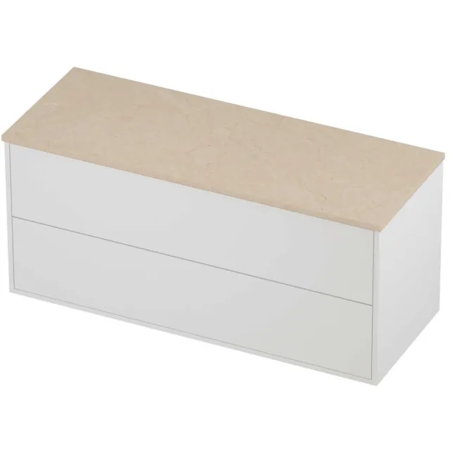 Proline Deck Badmeubelset Hardsteen Voor Grepen 2 Laden 120x46x54 cm Sand Stone Mat White