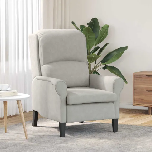 vidaXL Fauteuil Lichtgrijs 76 x 94 x 102 cm Microvezel