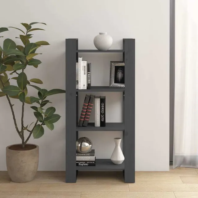 vidaXL Boekenkast/kamerscherm 60x35x125 cm massief hout grijs, foto 2