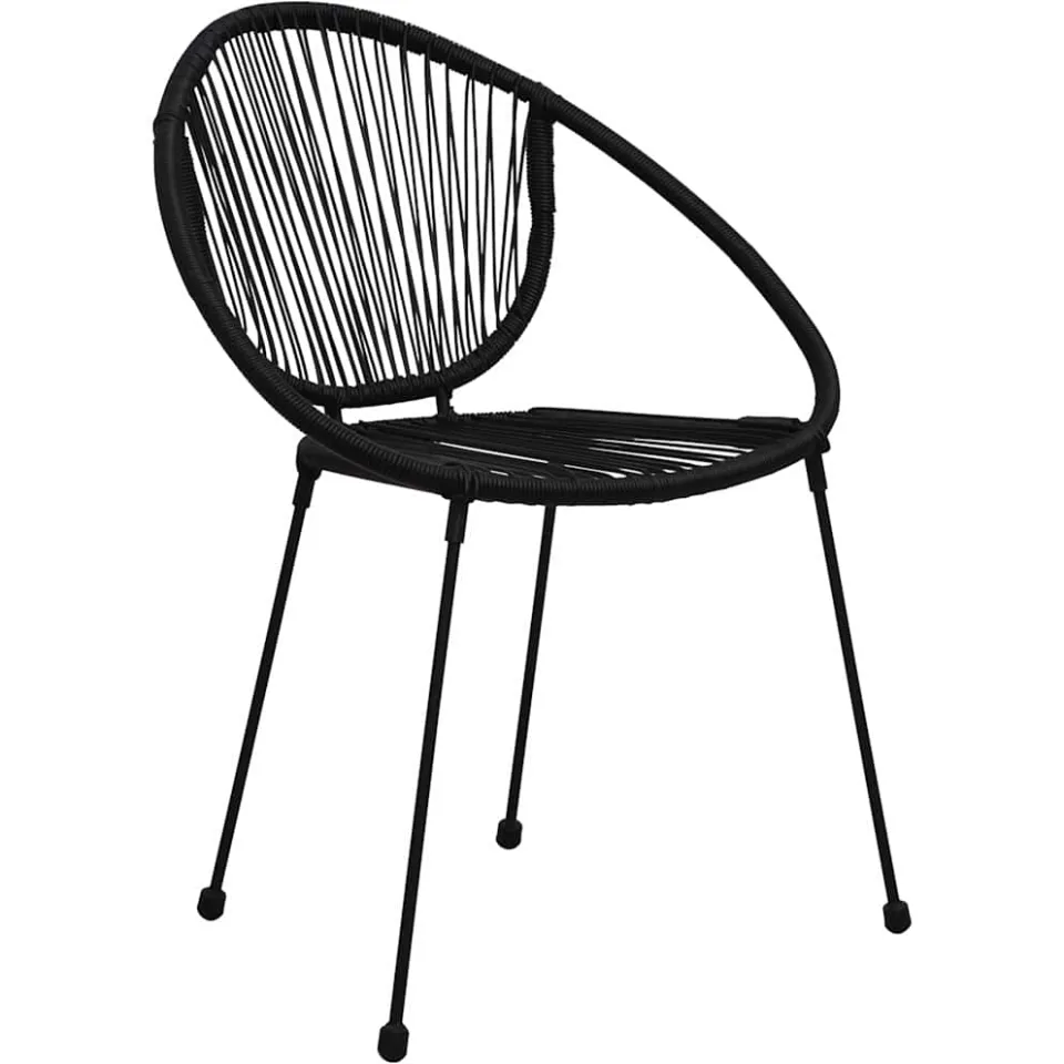 vidaXL 3-delige Tuinset PVC-rattan zwart, foto 4