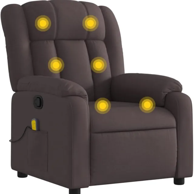 vidaXL Massagestoel - verstelbaar - stof - donkerbruin