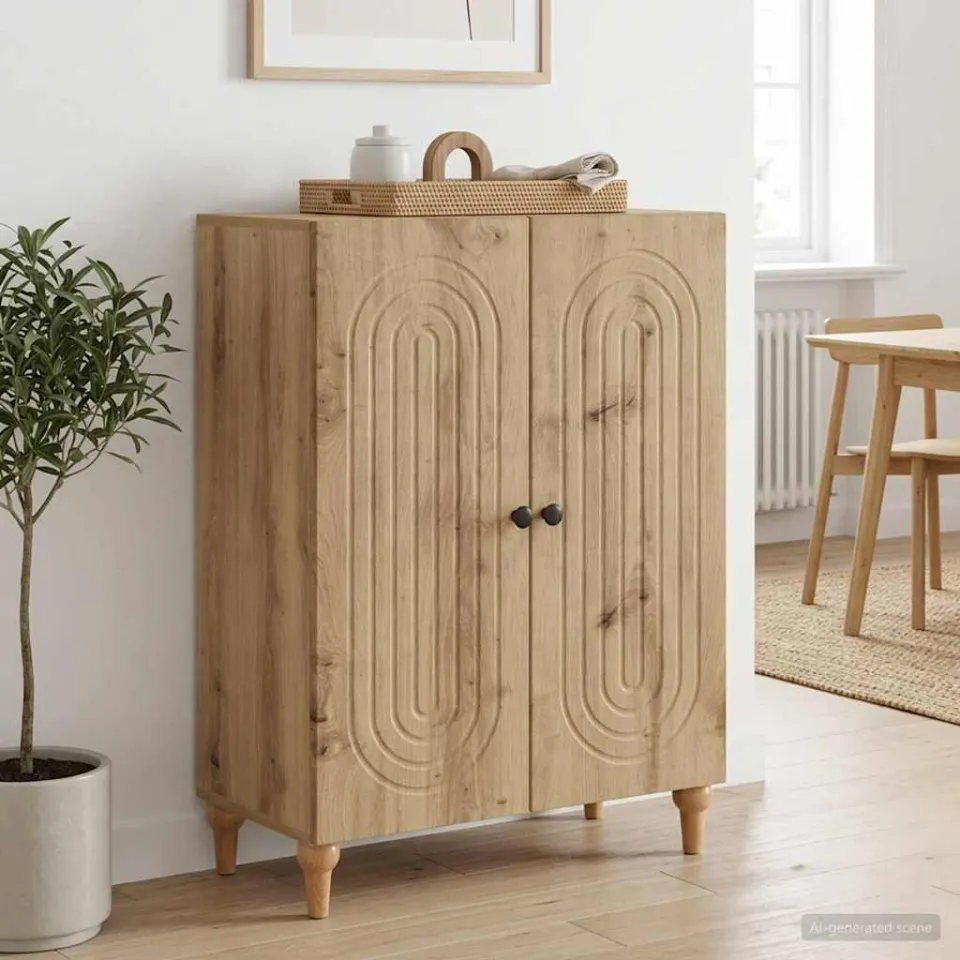 vidaXL Dressoir Artisanaal eiken 66 x 34,5 x 90 cm Bewerkt hout, foto 3