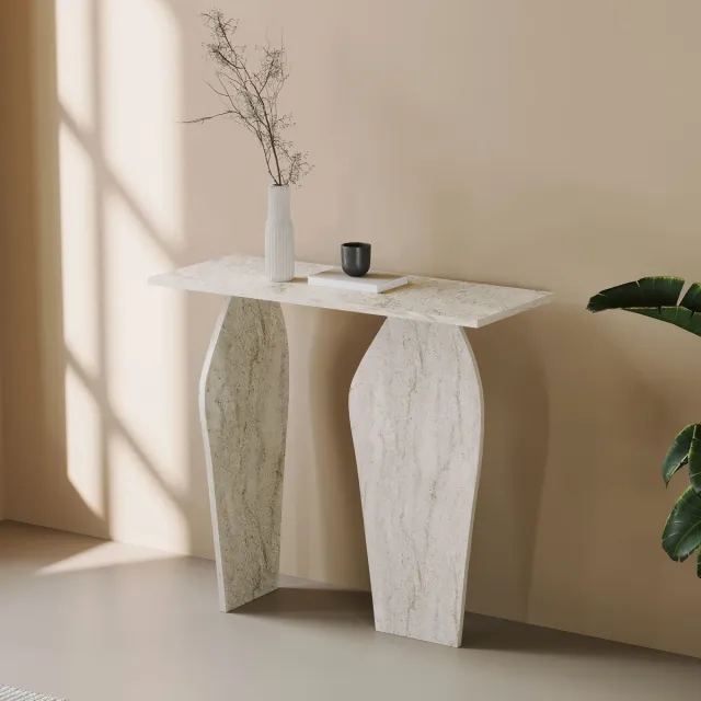 Skye Decor , Ladekast, Arya - Travertine, Gemelamineerde spaanplaat, Travertin, 100 x 40 x 90 cm Travertijn