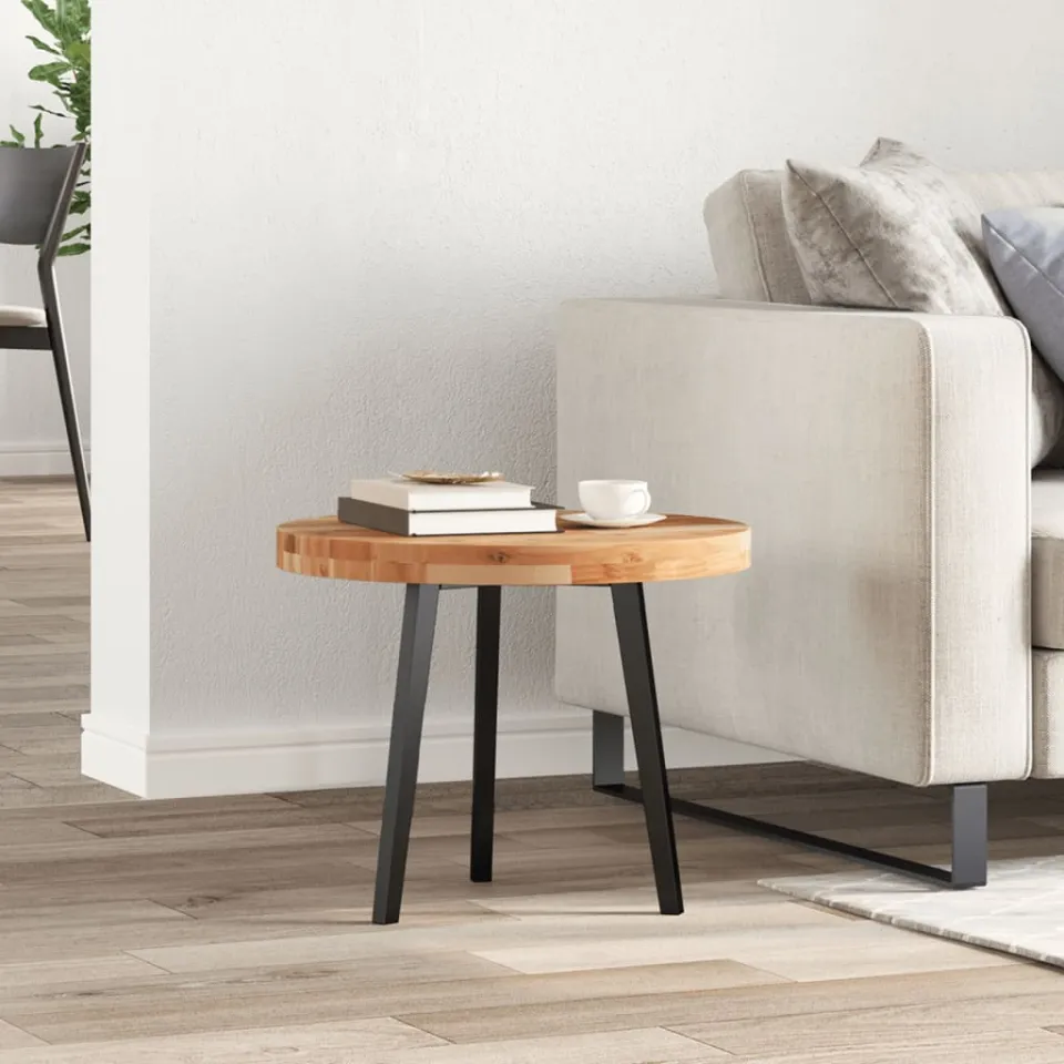 vidaXL Tafelblad rond Ø 50x4 cm massief acaciahout bruin, foto 2
