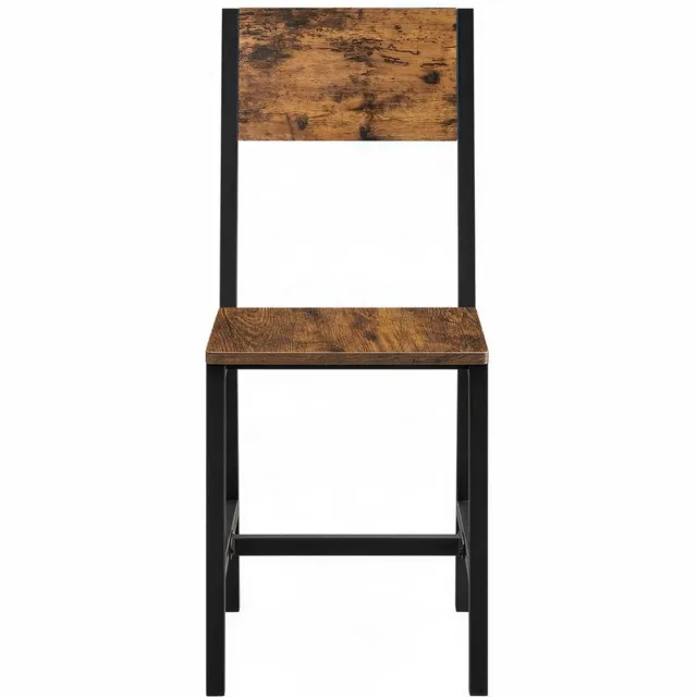 Klarven Eetkamerstoelen Vintagebruin-Inktzwart - Eetkamerstoelen Set van 4 - Metalen Frame - Draagvermogen 100 kg per Stoel - Voor Eetkamer, Woonkamer en Keuken