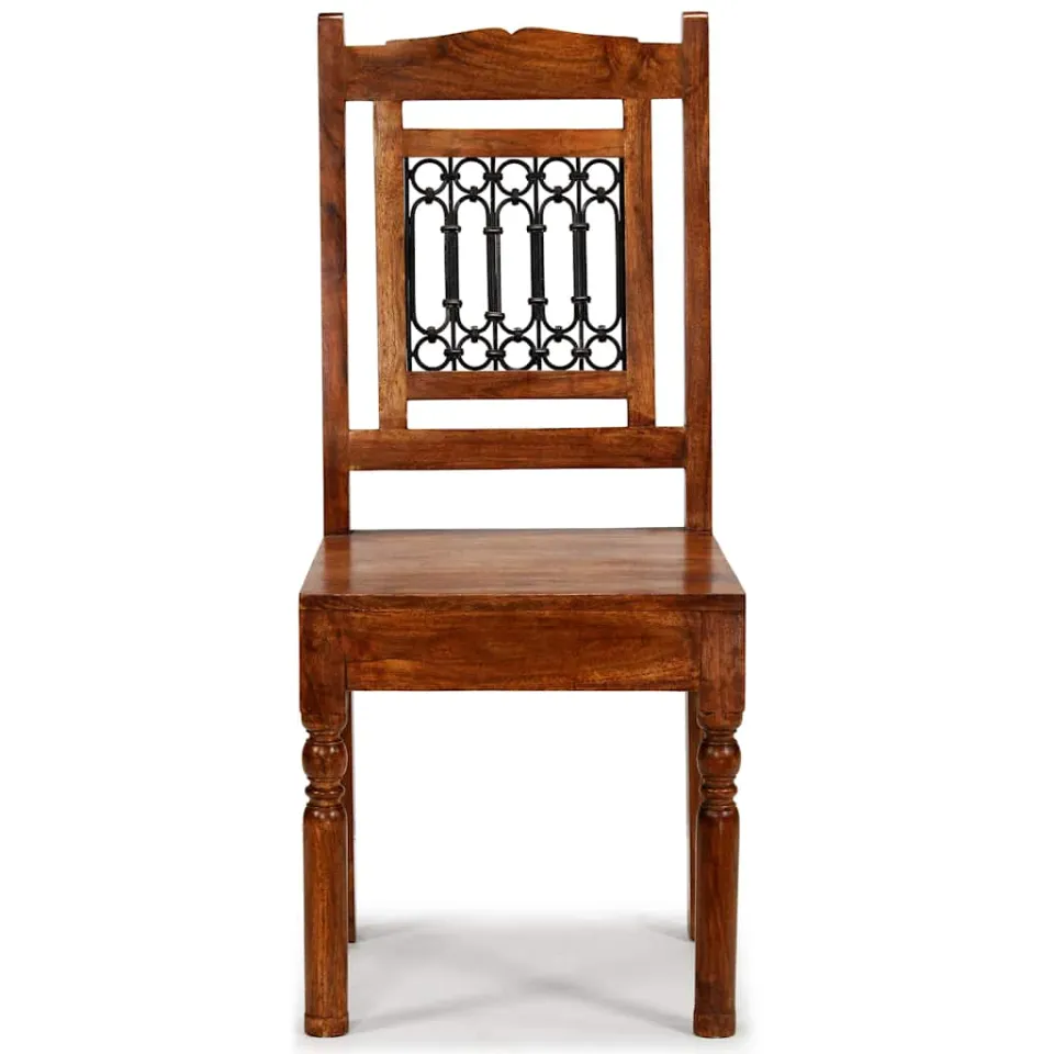 vidaXL Eetkamerstoelen 6 st massief hout klassiek bruin, foto 4