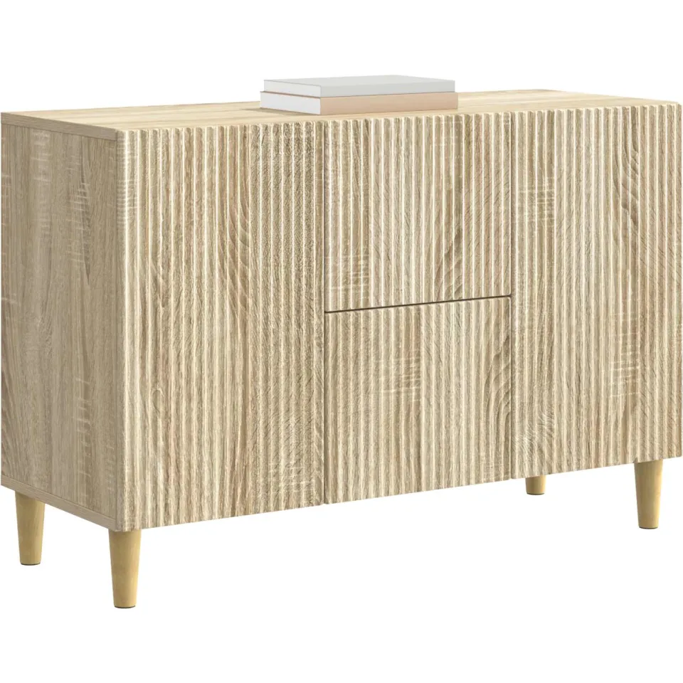 vidaXL Dressoir Sonoma Eiken 89 x 34,5 x 60 cm Bewerkt hout Bruin