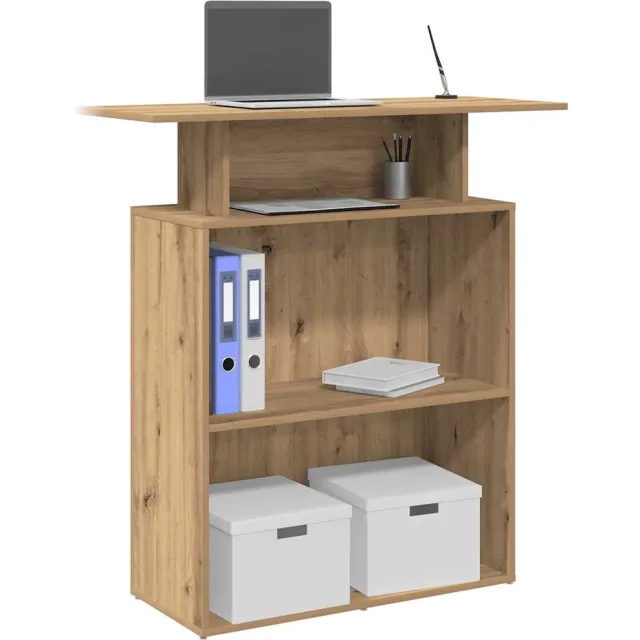 vidaXL Receptiebalie 100x40x104 cm bewerkt hout artisanaal eikenkleur Bruin