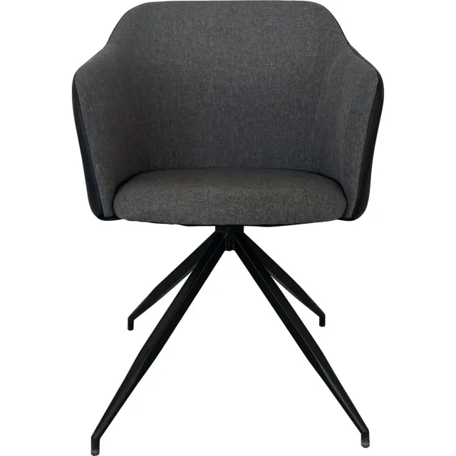 Lina Lex Eetkamerstoelen - Stof – Grijs - Metalen poten