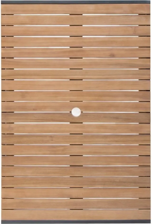 Bolero Rechthoekige Stalen En Acaciahouten Tafel 120x80cm DS153 - Horeca & Professioneel Bruin; Zwart