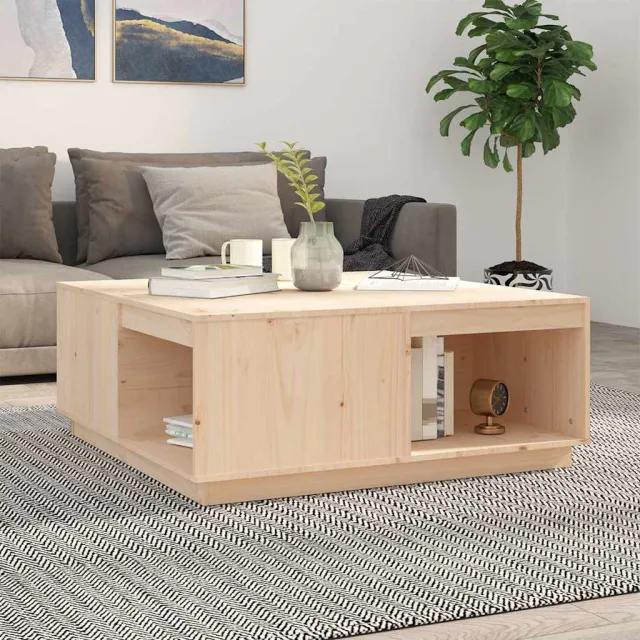 vidaXL Salontafel 100x101x40,5 cm massief grenenhout bruin, foto 2