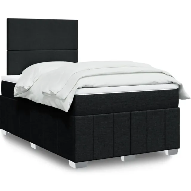 vidaXL Boxspring met matras stof zwart 120x190 cm