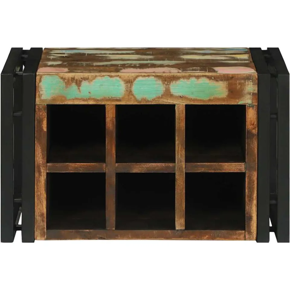 vidaXL Wijnrek 2 st 46 x 35 x 27,5 cm Massief Gerecycled Hout meerkleurig, foto 2