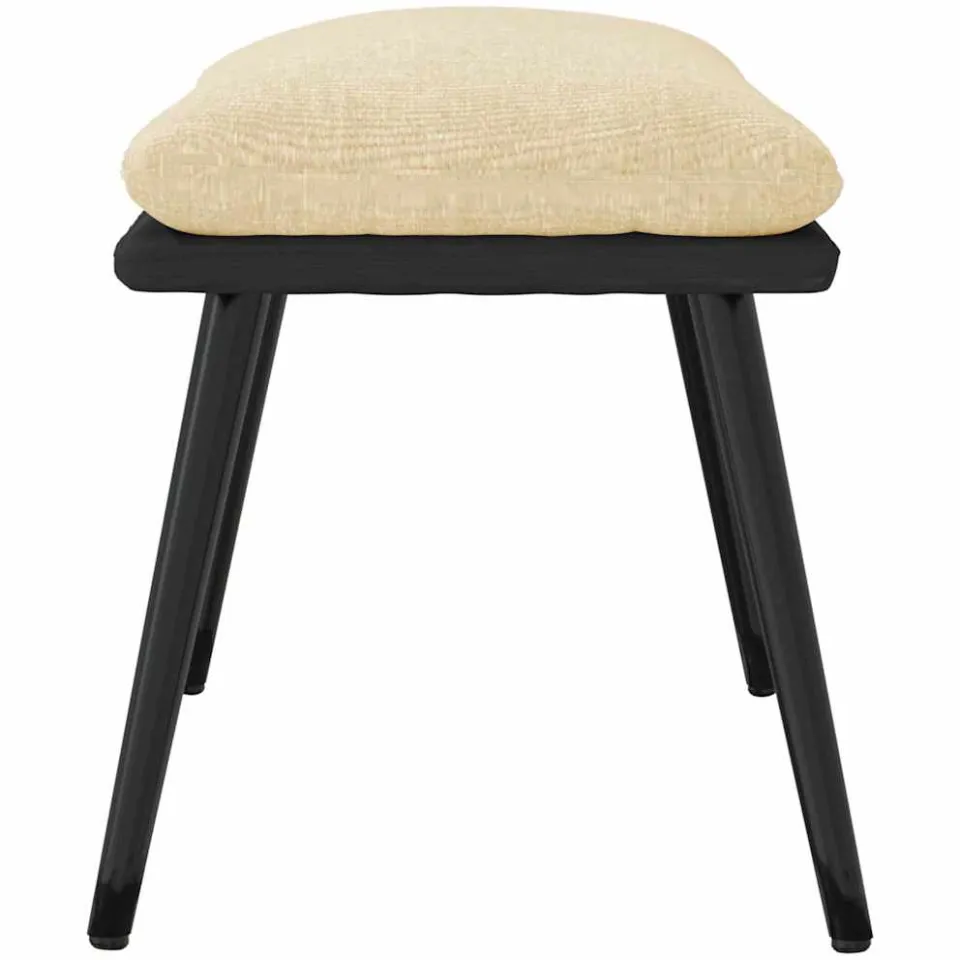 vidaXL Voetenbank 45x29,5x35 cm stof en kunstleer crèmekleurig, foto 4