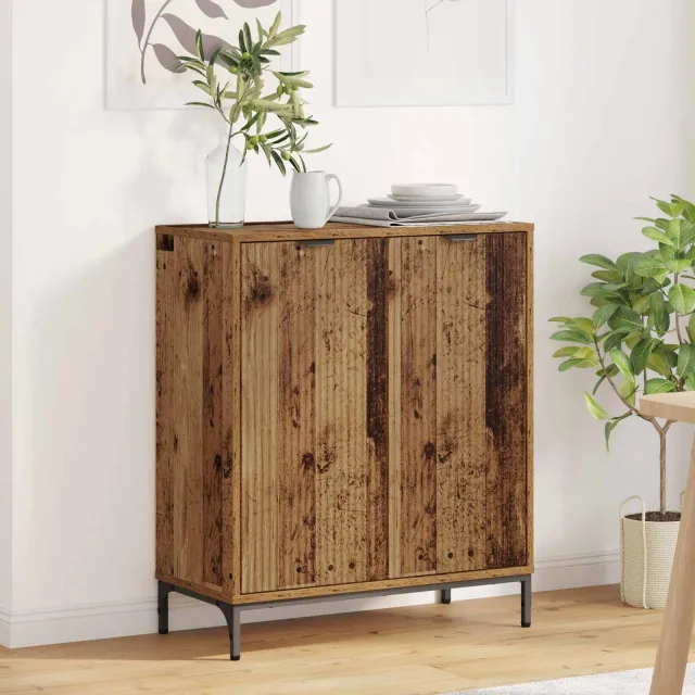 vidaXL Dressoir Oudhout 69,5 x 33 x 82 cm Bewerkt hout bruin, foto 2