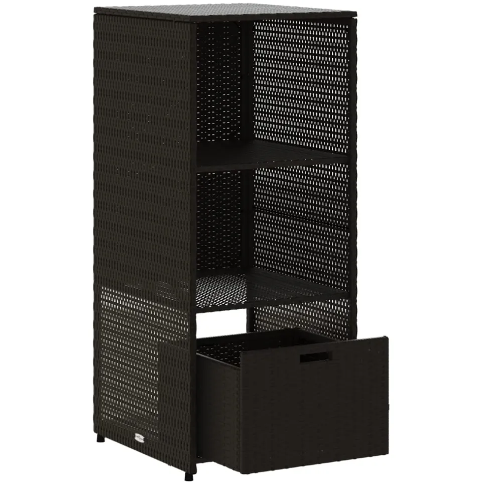 vidaXL Tuinkast 50x55x115 cm poly rattan zwart, foto 4