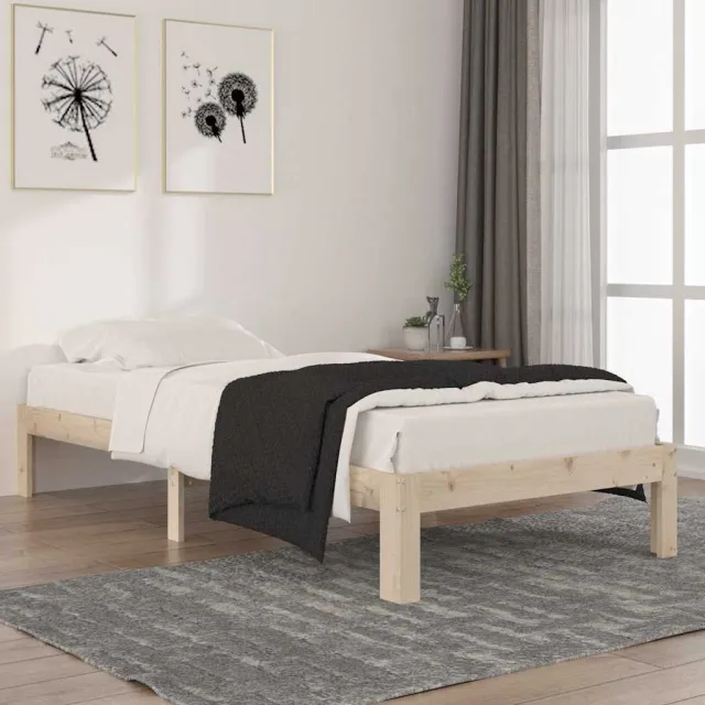 vidaXL Bedframe massief grenenhout 90x200 cm bruin