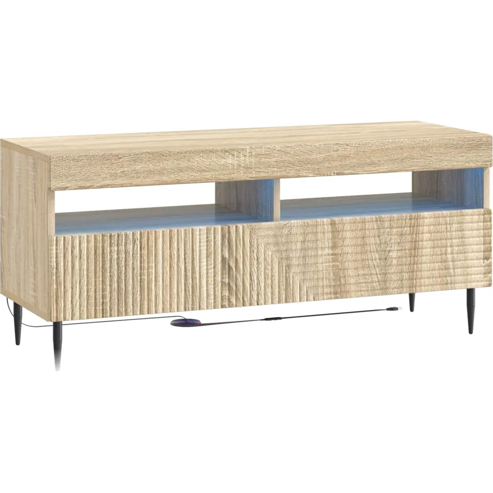 vidaXL LED tv-meubel HAARLEM 100 x 35 x 43 cm Sonoma Eiken, foto 3