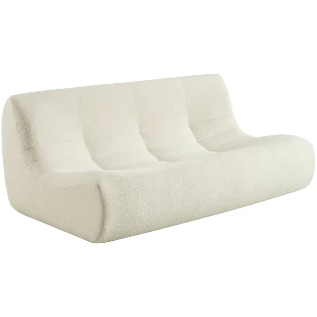 sweeek Fauteuil met getextureerde bouclé stof 3-zits - sokol Wit