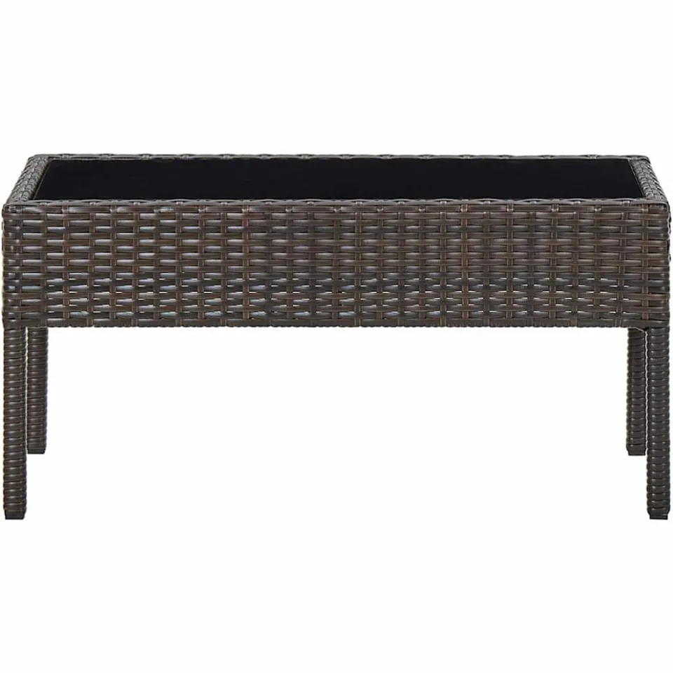 vidaXL Tuintafel 75x40x37 cm poly rattan bruin