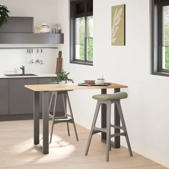 vidaXL Bartafelpoten 2 st U-vormig 60x(90-91)cm staal antraciet Anthraciet