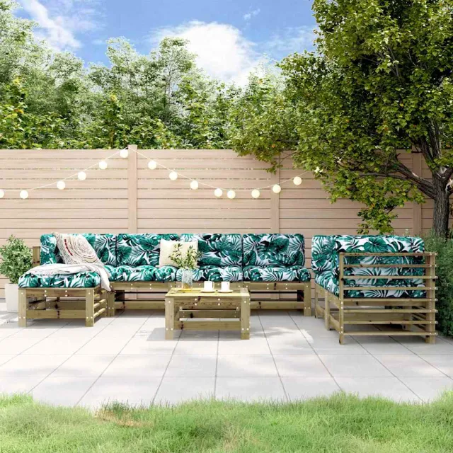 vidaXL 8-delige Loungeset geïmpregneerd grenenhout bruin, foto 2