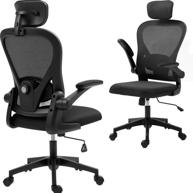 Homcom bureaustoel-mesh-64 x 63 x 125 cm-zwart