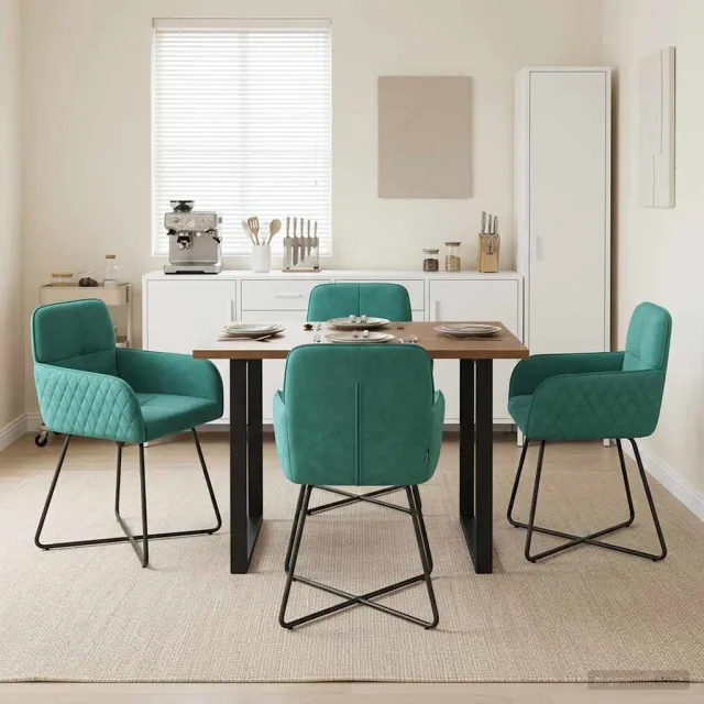 vidaXL Eettafelstoelen 4 st fluweel Turquoise 59 x 56,5 x 86 cm