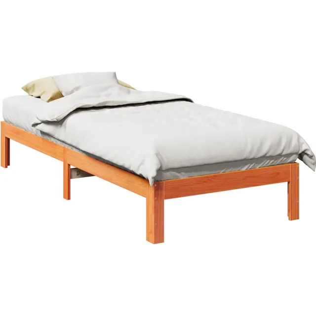 vidaXL Bedframe zonder matras massief grenenhout wasbruin 90x200 cm bruin
