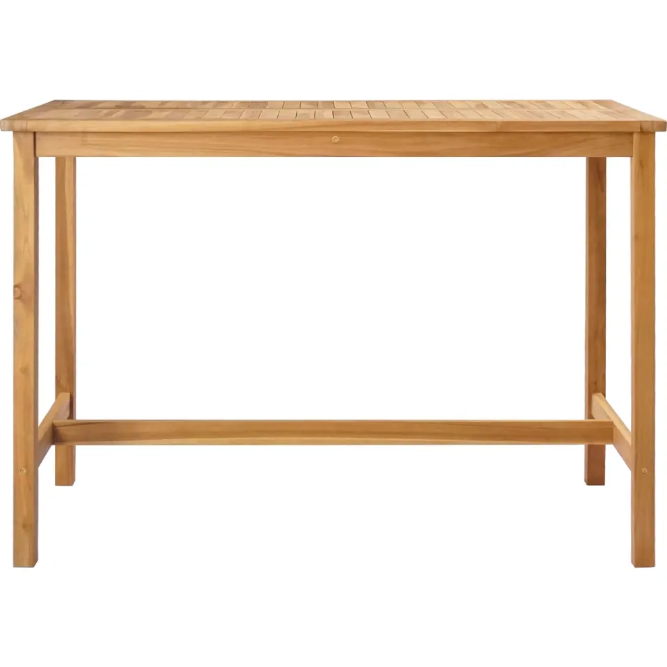 vidaXL Bartafel Naturel 150 x 75 x 105 cm Massief Teakhout Bruin
