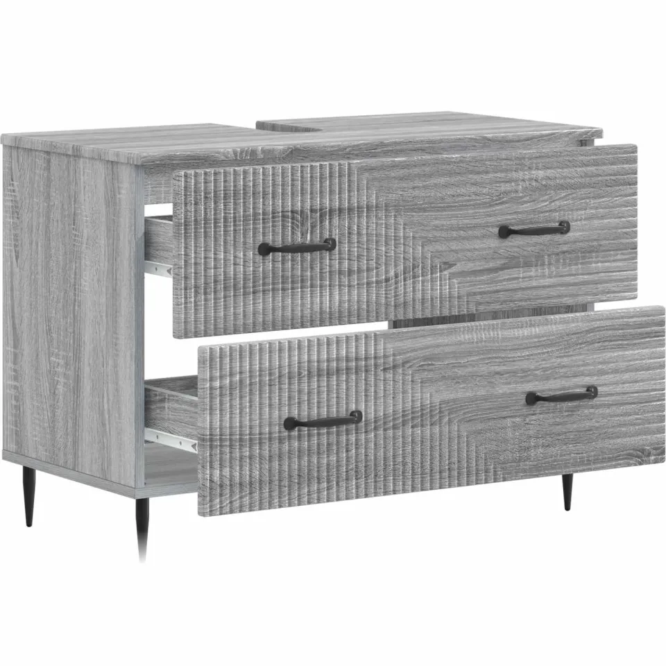 vidaXL Badkamer wastafelkast HAARLEM Grijs Sonoma 82 x 41 x 58,5 cm