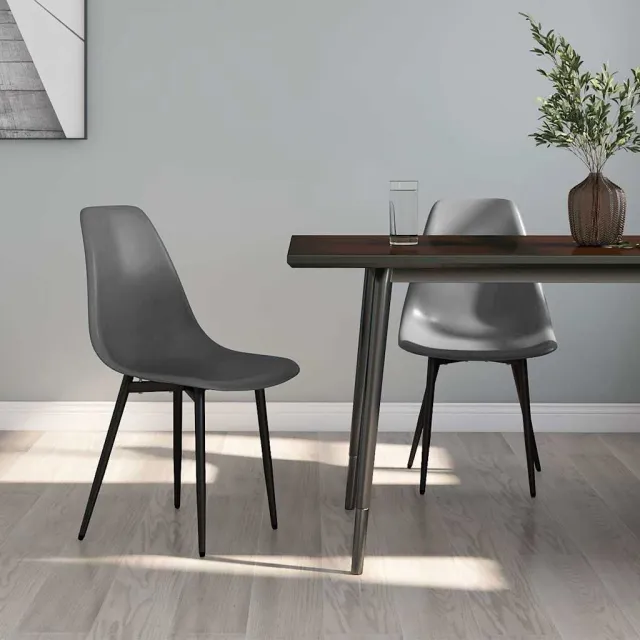 vidaXL Eetkamerstoelen 2 st PP grijs, foto 2