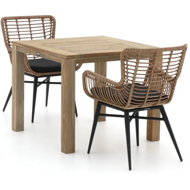 Intenso Furniture Intenso Asti/ROUGH-S 90cm dining tuinset 3-delig Bruin