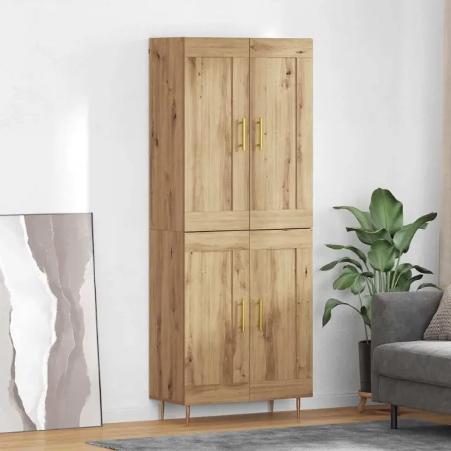 vidaXL Hoge kast Artisan Eiken 69,5 x 34 x 180 cm Bewerkt hout Bruin
