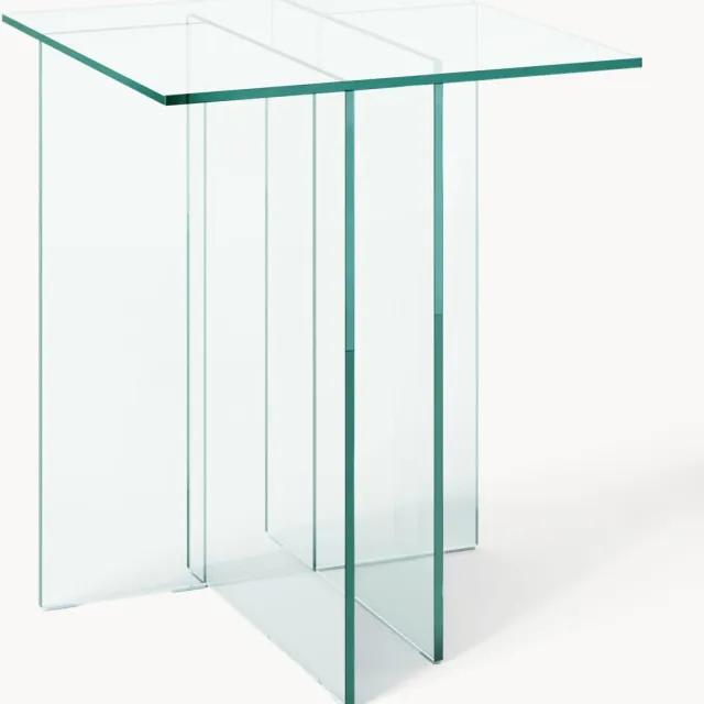 Westwing Collection Glazen bijzettafel Anouk transparant