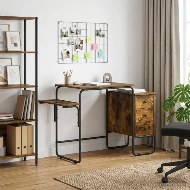 vidaXL Bureau met opbergruimte Gerookt eiken 120 x 50 x 75 cm Bruin