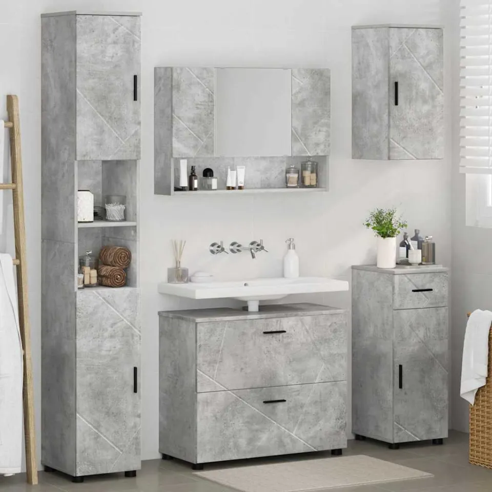 vidaXL Badkamermeubelset 5 st Beton Grijs 35 x 30 x 192 cm, foto 4