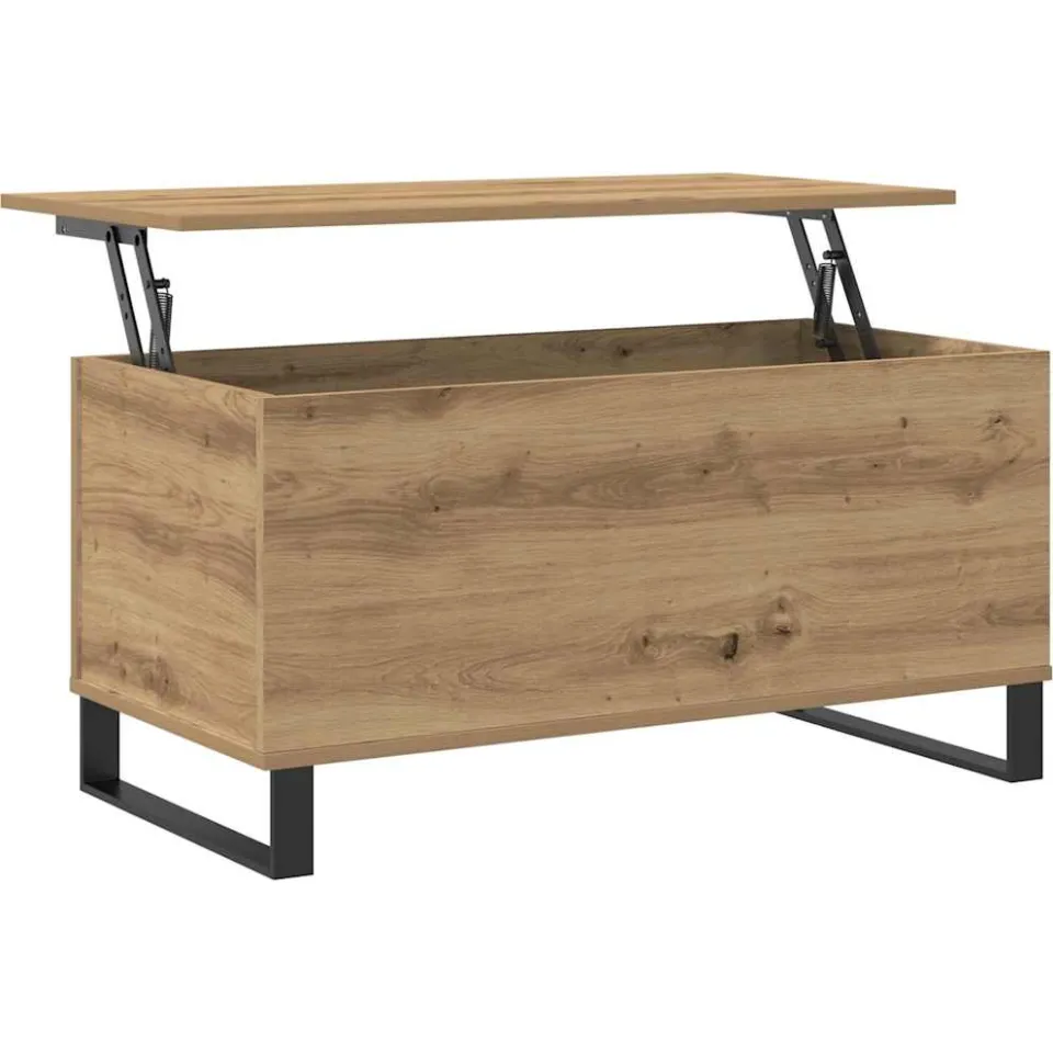 vidaXL Salontafel 90x44,5x45 cm bewerkt hout artisanaal eikenkleurig, foto 3