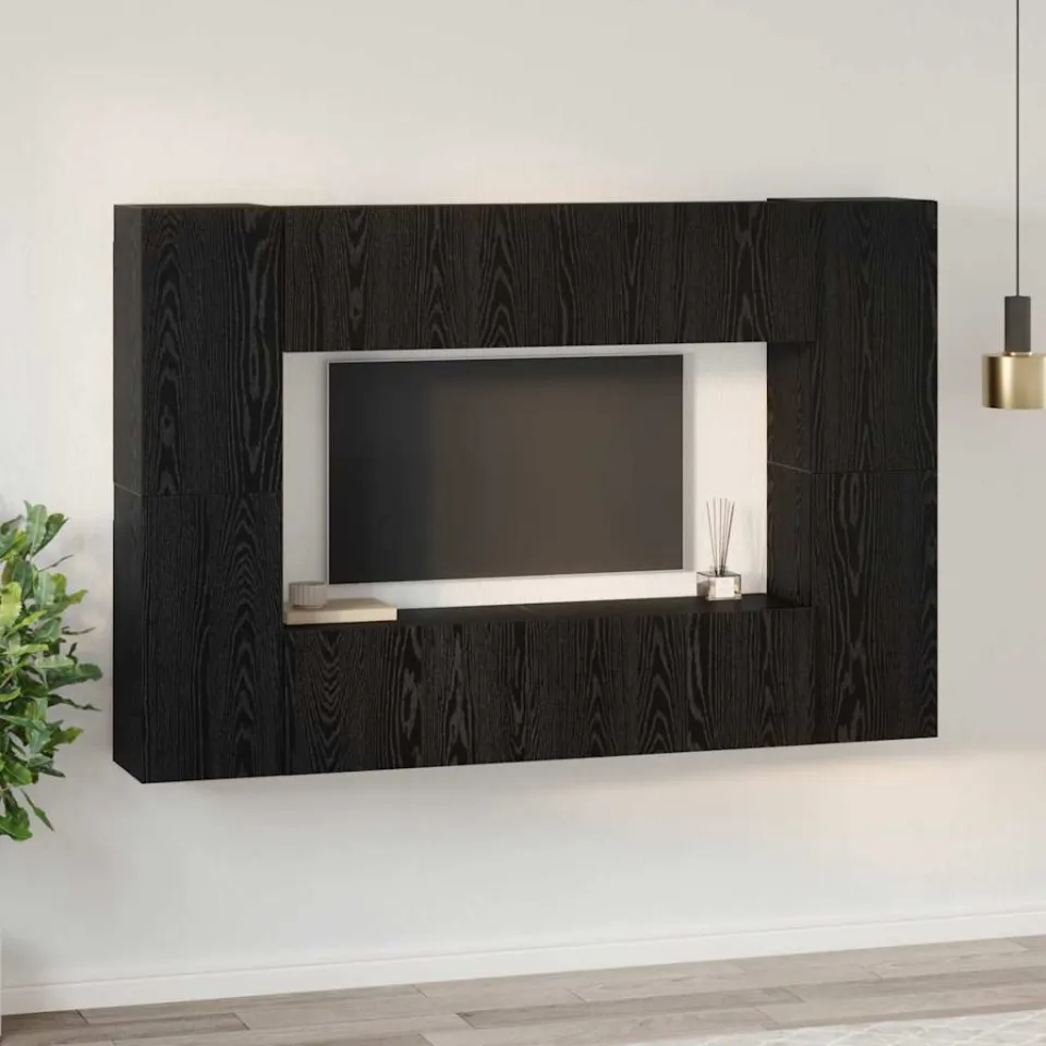 vidaXL Tv-meubelset 8 st Zwart Eiken, foto 4