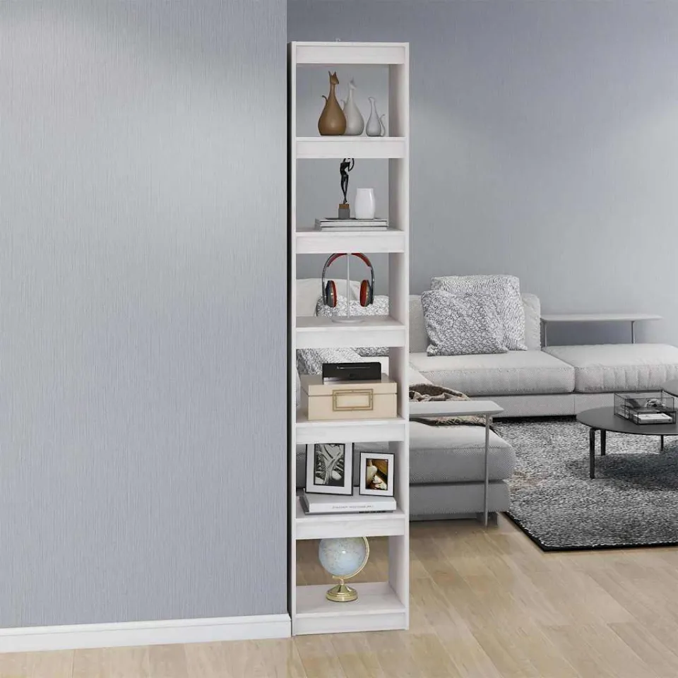 vidaXL Boekenkast/kamerscherm 40x30x199 cm massief grenenhout wit, foto 2