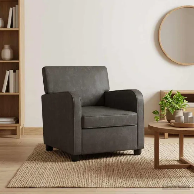 vidaXL Fauteuil Antiekzwart Kunstleer zwart