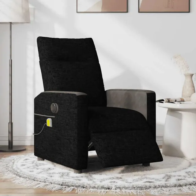 vidaXL Massagestoel elektrisch verstelbaar stof zwart