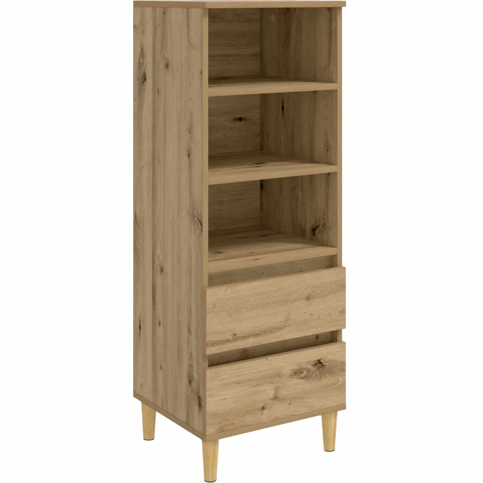 vidaXL Hoge kast Artisanaal eiken 40 x 36 x 110 cm Bewerkt hout, foto 3