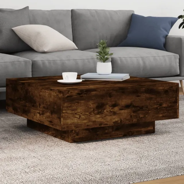 vidaXL Salontafel 80x80x31 cm bewerkt hout gerookt eikenkleurig Bruin
