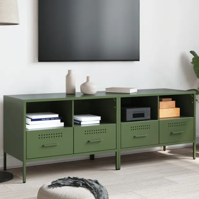 vidaXL Tv-meubelen 2 st 68x39x50,5 cm staal olijfgroen, foto 2